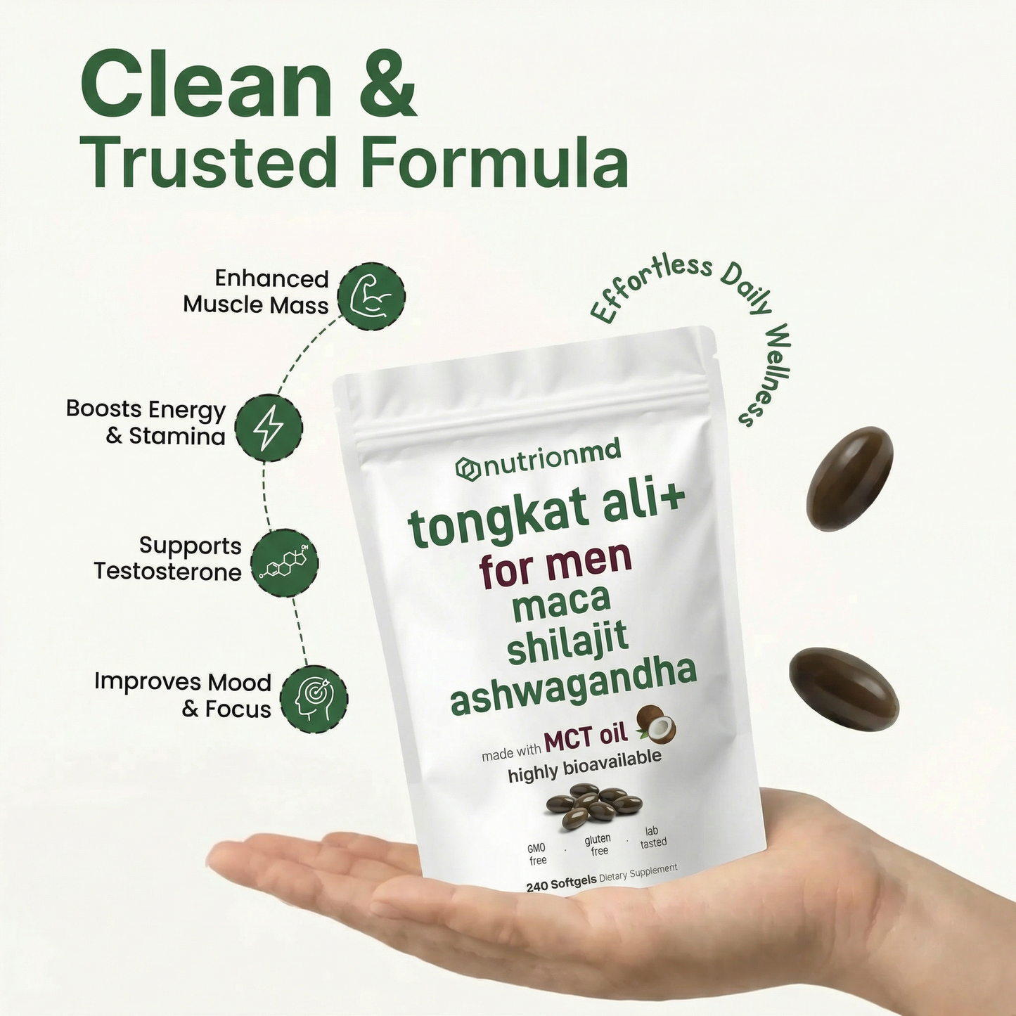 Nutrion MD Tongkat Ali Softgels (240 Count)